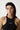 Headband black in model front view - JUV 