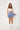 Honey skirt blue front view in model- JUV