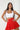 Honey skirt red front view in model close up - JUV