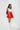 Honey skirt red front view in model- JUV