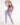 Rainbow legging purple front view in model - JUV