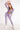 Rainbow legging purple front view in model - JUV