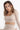 Rainbow long sleeve bra beige front view in model close up - JUV