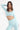 Rainbow long sleeve bra mint green front view in model - JUV