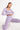 Rainbow long sleeve bra purple front view in model - JUV