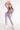 Rainbow long sleeve bra purple front view in model - JUV