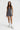 Sleek short jumpsuit gray in model front view - JUV